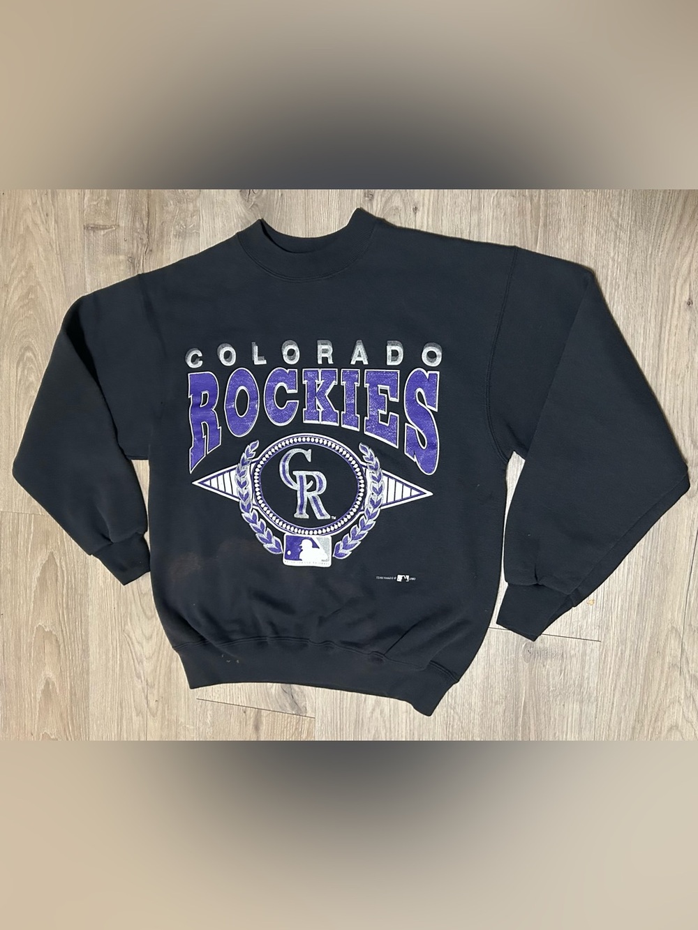 Vintage 90’s Hanes Black Colorado Rockies Crewneck Sweatshirt
